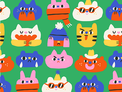 Moods angry animals cute fun happy illustration joy kidsillustration mood pattern patterndesign