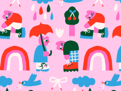 Rainy Day Pattern by Judit Zengővári on Dribbble