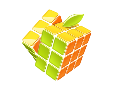 Apple cube apple candy cube glossy icon