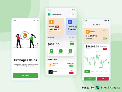 Crypto Exchange Mobile App UI Design