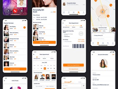 Beauty saloon Mobile App UI