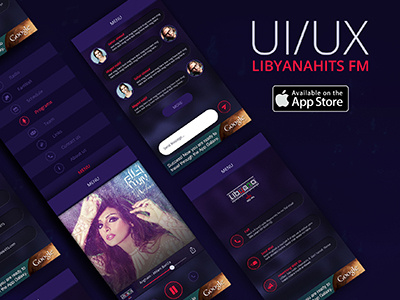Libyanahits Fm application ios iphone mobile radio station ui ux