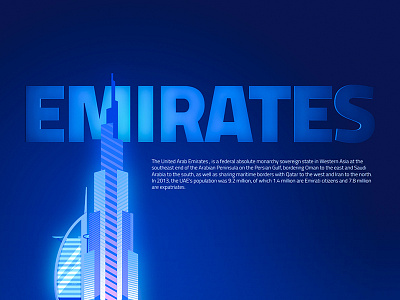 UAE-Lighting blue dubai emirates illustration lighting uae