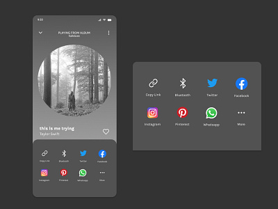 Social share for #DailyUI #010 100daysui 100dayui branding dailyui design illustration logo music player share socialshare ui ux ux design vector