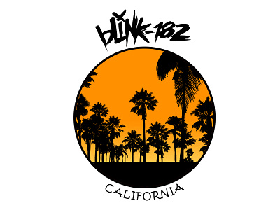 California band design blink 182 design drawing graphic design illustation illustrator logo merch design pop punk