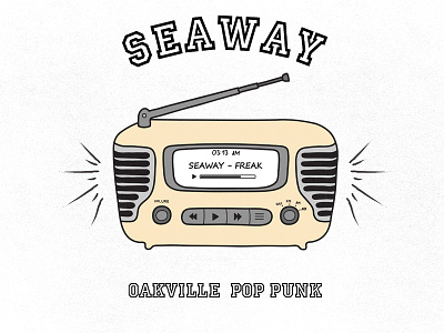 Old radio band merch design graphic design illustration merch design neck deep pop punk seaway state champs vector
