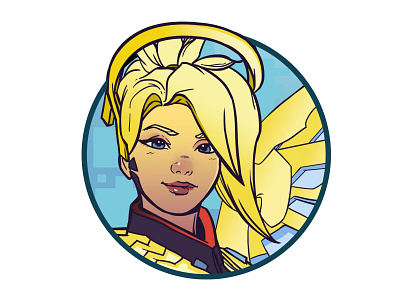 Mercy bold commission design drawing graphic design graphic designer illustration illustrator logo overwatch photoshop vector