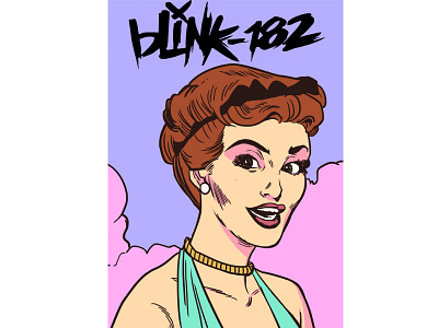 Vintage Lady blink 182 bold comic design drawing freelancer graphic design illustration illustrator photoshop vector vintage