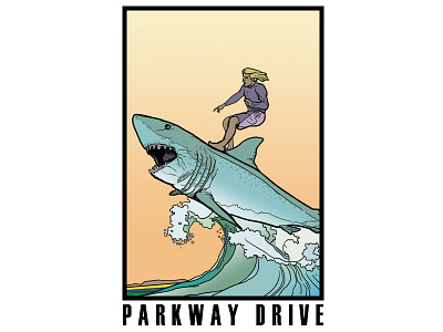 Shark bold commission design drawing graphic design graphic designer illustration illustrator logo parkway drive vector