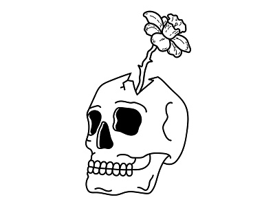 Flower Skull art bold commission design drawing graphic design graphic designer illustration illustrator logo photoshop vector