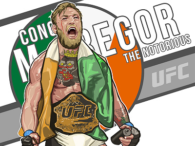 The Notorious art artwork commission conor mcgregor design drawing graphic design graphic designer illustration illustrator portrait vector