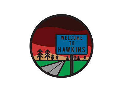 Welcome To Hawkins art artwork badge design commission design drawing graphic design graphic designer illustration illustrator tee vector