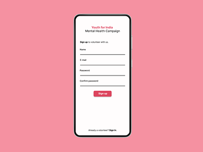 DailyUI Challenge #1 - Sign up page for a volunteer campaign