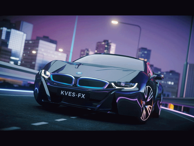 BMW i8 animation car cinema 4d modeling motion octane rendering