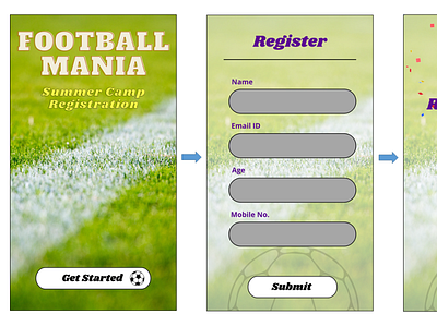 Football Summer Camp Registration dailyui dailyui01