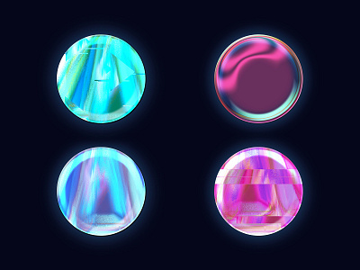 #19 AR objects circle ⭕️ | 99+ Days in the Lab app ar bevel blue dark glossy glow gradient light moody photoshop purple rebound sphere