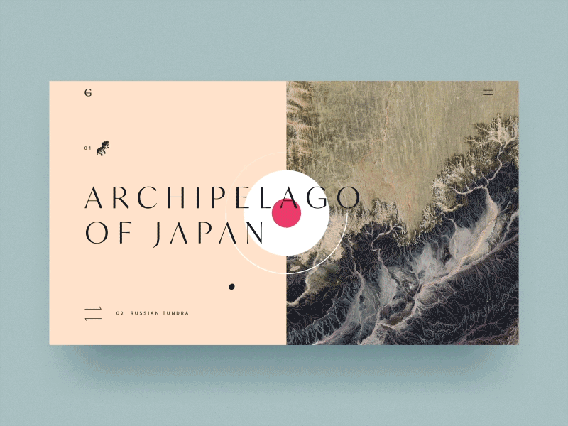 #28 Japan Editorial Hover effect 🎯 | 99+ Days in the Lab aftereffects cursor desktop editorial gif hover island japan map red texture textured transition