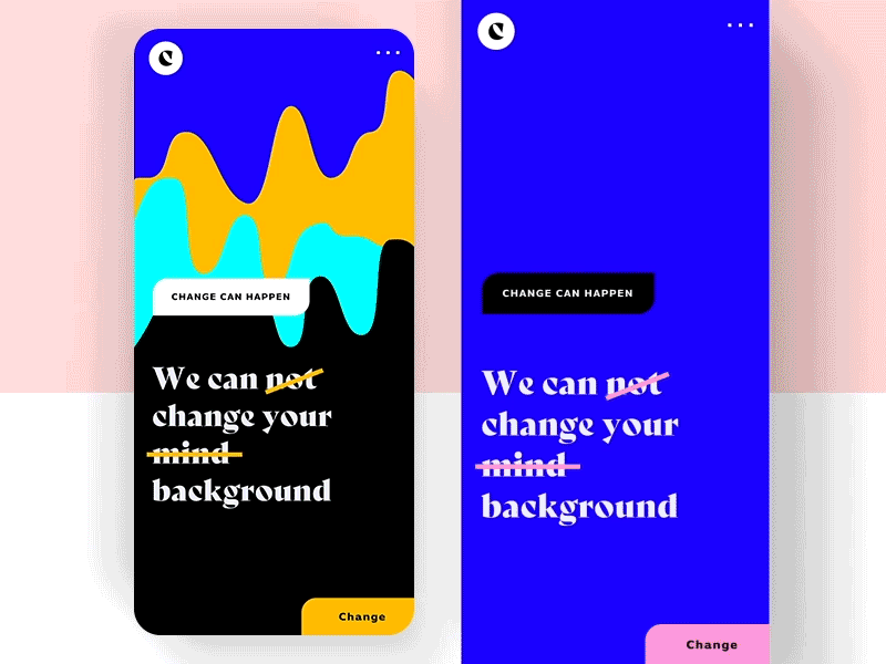#29 We can change transition 🌊 | 99+ Days in the Lab animation app challenge change fluid gif interaction invision invisionstudio mobile studio transition vibrant