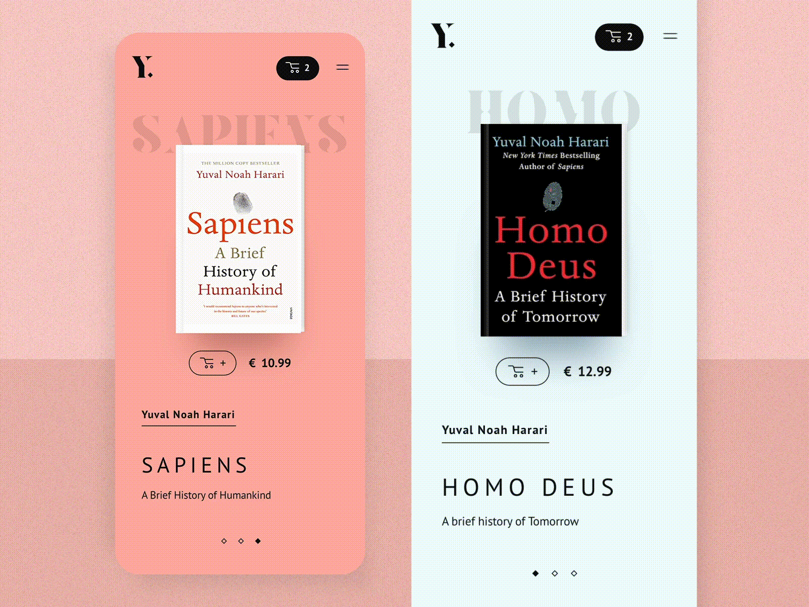 #47 Yuval Harari Books 📚 | 99+ Days in the Lab author books figma harari invisionstudio mobile pagination red sapiens slider transition