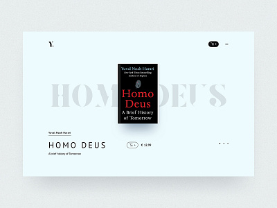 #49 Yuval Harari Homo deus 📚 | 99+ Days in the Lab author blue book desktop elegant harari minimal porfolio slider typogaphy website