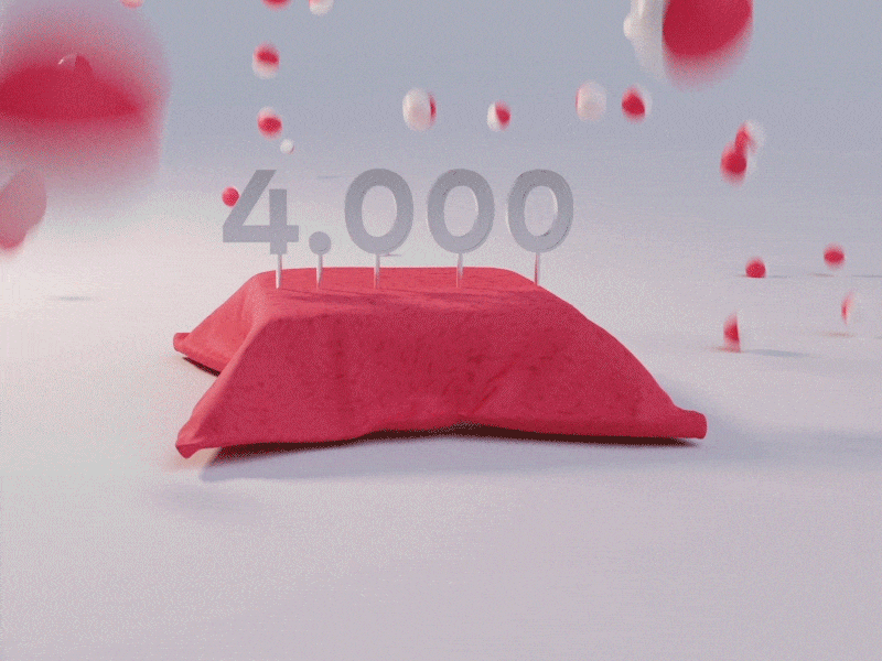 #65 Thanks 4000+ follower 🎉 🎊 | 99+ Days in the Lab 3d 3d animation blender blender3d celebration follower gif milestone number particle