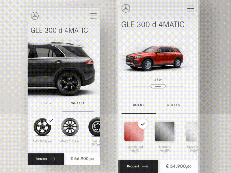 #66 Configurator Mercedes 🚗 | 99+ Days in the Lab 360 360 video automotive configurator gif mercedes mobile price rotation selection shopping suv tab navigation wheel