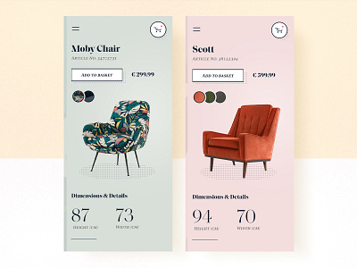 Vintage – Chair shop 🪑 button chair color ecommerce pattern shop shopping typography vintage