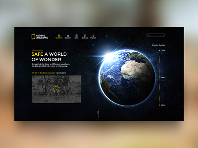 National Geographic Screendesign geographic national nature one outer pager planet space universe webdesign website wildlife