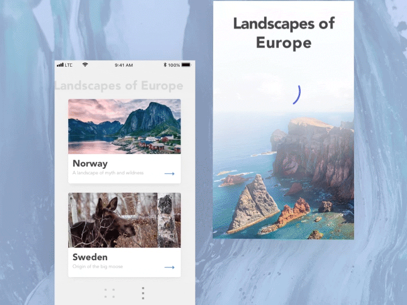 Landscapes of Europe | UI Concept