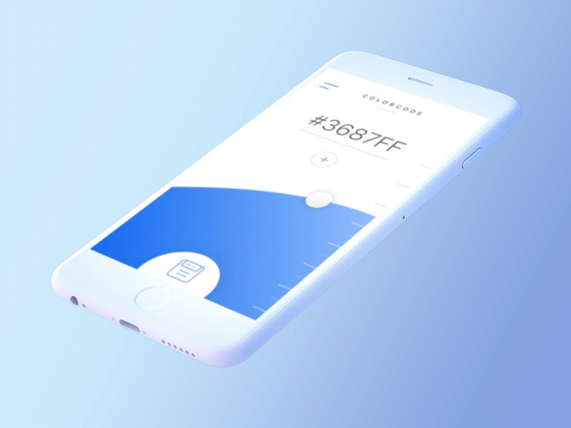 Color Picker | UI Transition blue color flui gradient iphone liquid picker saturation transition white