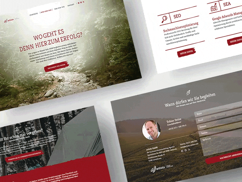 Artista Webdesign | Friendventure animation artista desktop forest friendventure grey marketing red webdesign wild