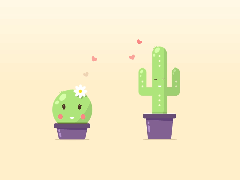 Cacti fallen in love cacti cactus cologne couple green happy love mate purple