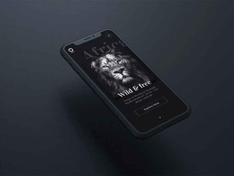 Animals of Africa | Conservation International africa animal app conservation dark flip ios lion mockup moody potrait vidaloka