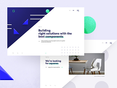 Design Agency | Domino 👋 agency blue circle domino geometric site square turquoise walsheim web