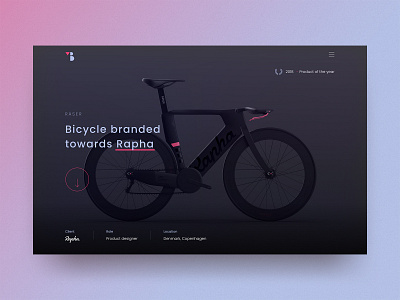 #6 Viggo Blomqvist -Portfolio 🇸🇪 Desktop bicycle bike black branding clean dark design desktop landigpage logo pink portfolio product design sweden swedish website