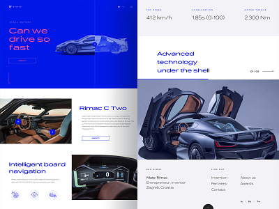 Rimac Automotive Concept | 🏎️ automotive blue car cologne croatia desktop rimac speed typography website concept website design
