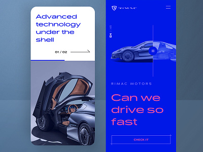 Rimac Automotive 🏎️ | Mobile automotive blue car cologne croatia mobile mobile first onepage responsive rimac scroll speed