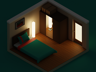 Simple Room 3d blender blender3d cycles cyclesrender illustration interior interior design isometric isometricroom room