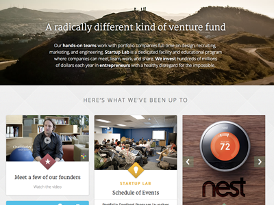 Google Ventures Homepage designstudio googleventures homepage masonry