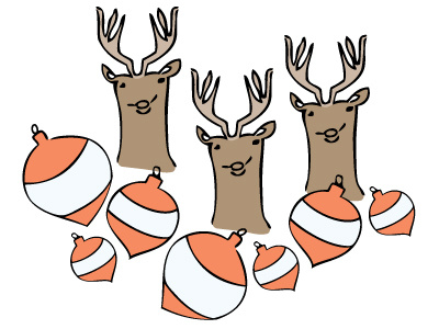 Reindeers christmas illustration jolly new year ornaments reindeers