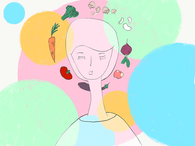 Health girl healthy illustration illustrationfriday veggies