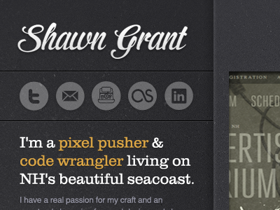New Site clarendon grey icons portfolio script texture typography