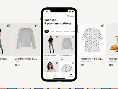 Finery Wishlist animation app design ecommerce iphone iphone app retail user interface