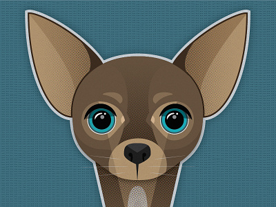 Chihuahua chihuahua dog eyes halftones illustration portrait puppy vector