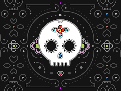 Sugar Skull day of the dead floral illustration pattern skull sugar skull
