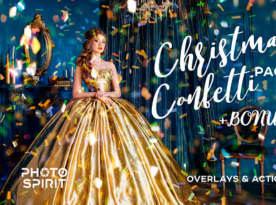 Confetti Overlay Effect In Photoshop actions christmas collection confetti download dust effect effects falling gold golden images lights magic overlays photos photoshop sparkling star textures