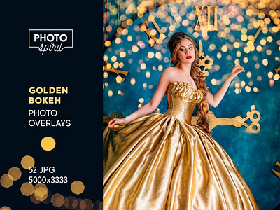 Golden Bokeh Photo Overlay Effects