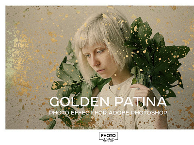 Golden Patina Photo Effect brushes color design dust effect filter foil frame gold golden overlay patina pattern photo photoshop presets styles template textures yellow