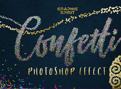 ✨ CONFETTI Effect for Photoshop actions add brushes colorful confetti custom download effect effects elements filter foil gold green layer layer styles photo photoshop png stamp