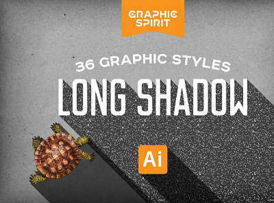 LONG SHADOW Styles For Illustrator 3d adobe ai click design drop effect flat generator graphic illustrator long noisy one shadow styles text type typography volumetric